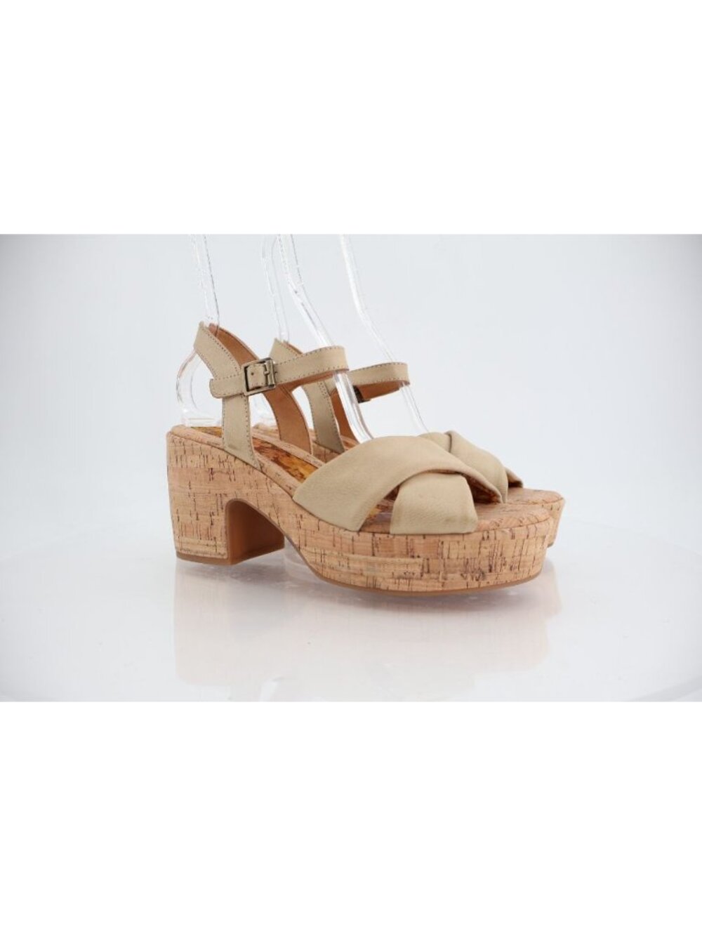 Kork-Ease Korks Calda Sandals Women's 10 Beige Platform Chunky Slingback Y2K